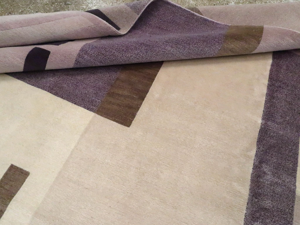 Contemporary Tibetan Art Deco Style Small Room Size Carpet, No.30242 - Gss