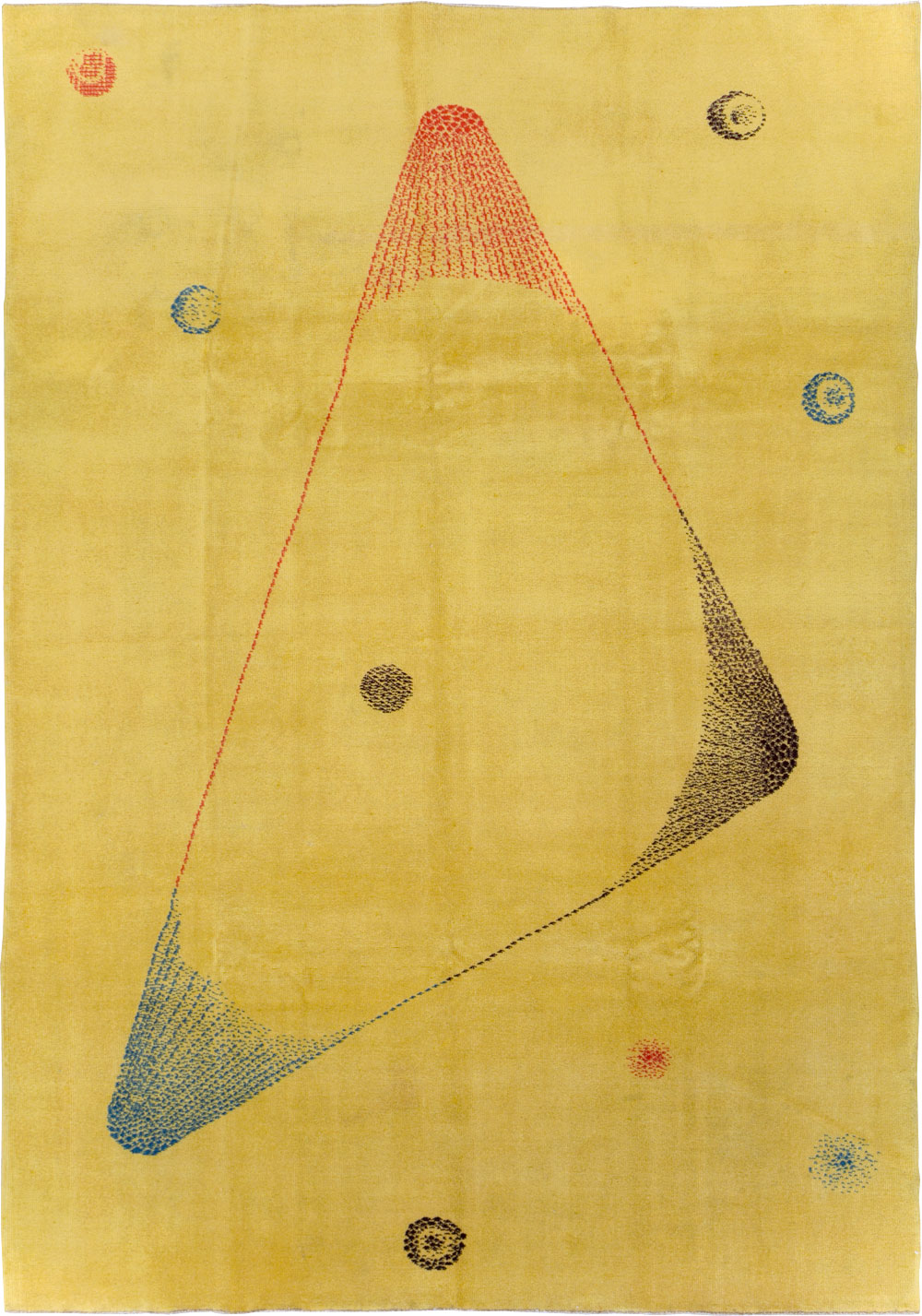 Vintage Turkish Art Deco Style Accent Carpet, No.30246 - Gss