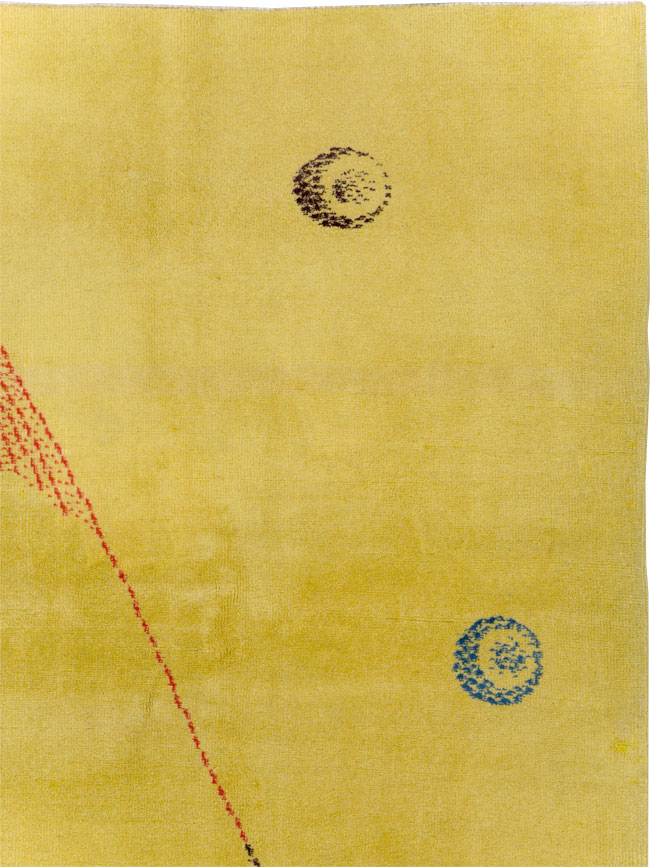 Vintage Turkish Art Deco Style Accent Carpet, No.30246 - Gss