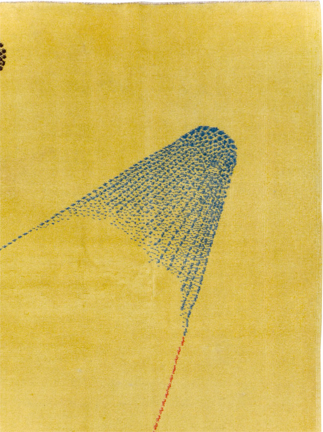 Vintage Turkish Art Deco Style Accent Carpet, No.30246 - Gss