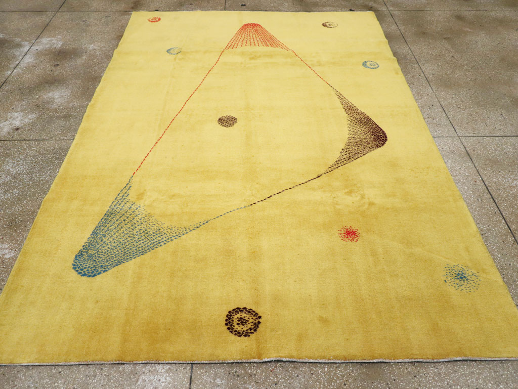 Vintage Turkish Art Deco Style Accent Carpet, No.30246 - Gss