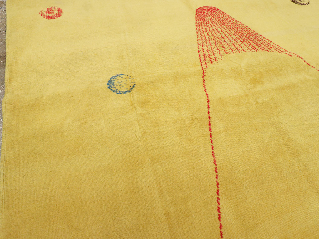 Vintage Turkish Art Deco Style Accent Carpet, No.30246 - Gss