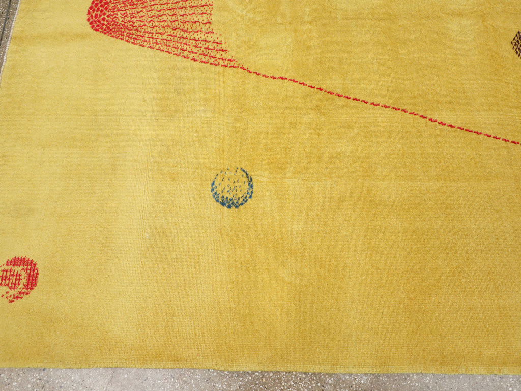 Vintage Turkish Art Deco Style Accent Carpet, No.30246 - Gss