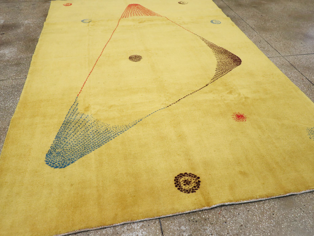 Vintage Turkish Art Deco Style Accent Carpet, No.30246 - Gss