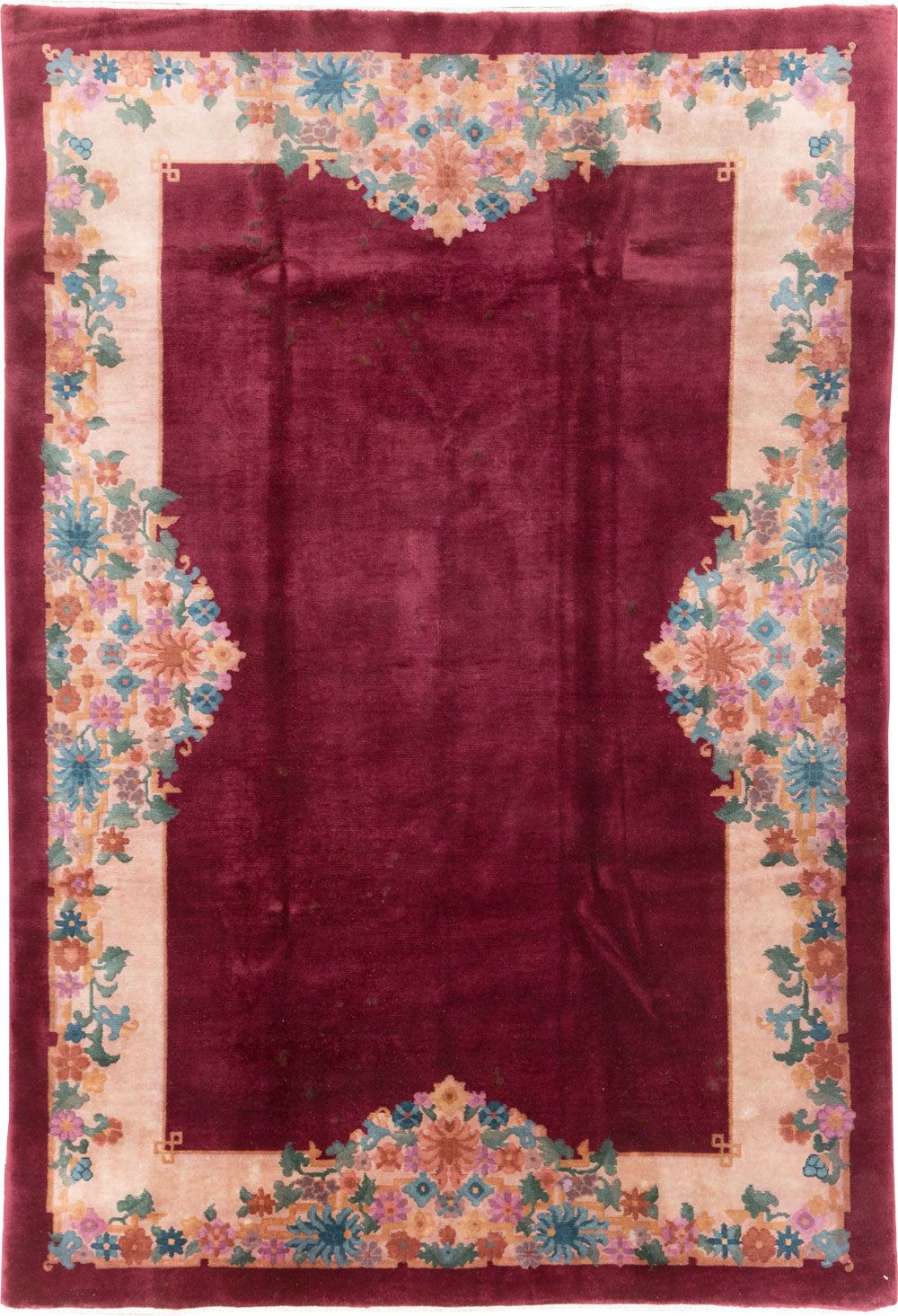 Vintage Chinese Art Deco Accent Rug, No.30267 - Gss