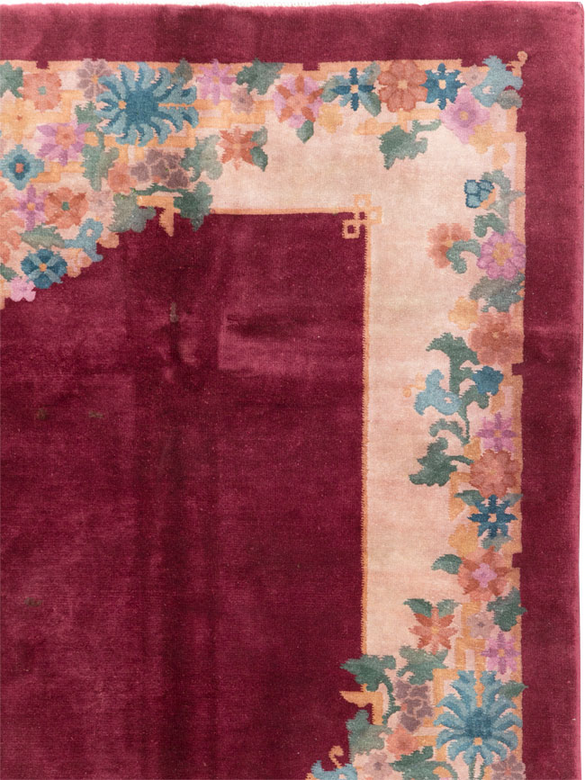 Vintage Chinese Art Deco Accent Rug, No.30267 - Gss