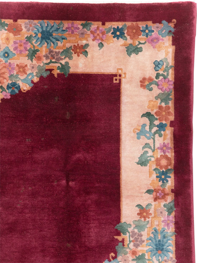 Vintage Chinese Art Deco Accent Rug, No.30267 - Gss