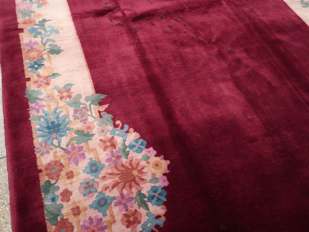 Vintage Chinese Art Deco Accent Rug, No.30267 - Gss