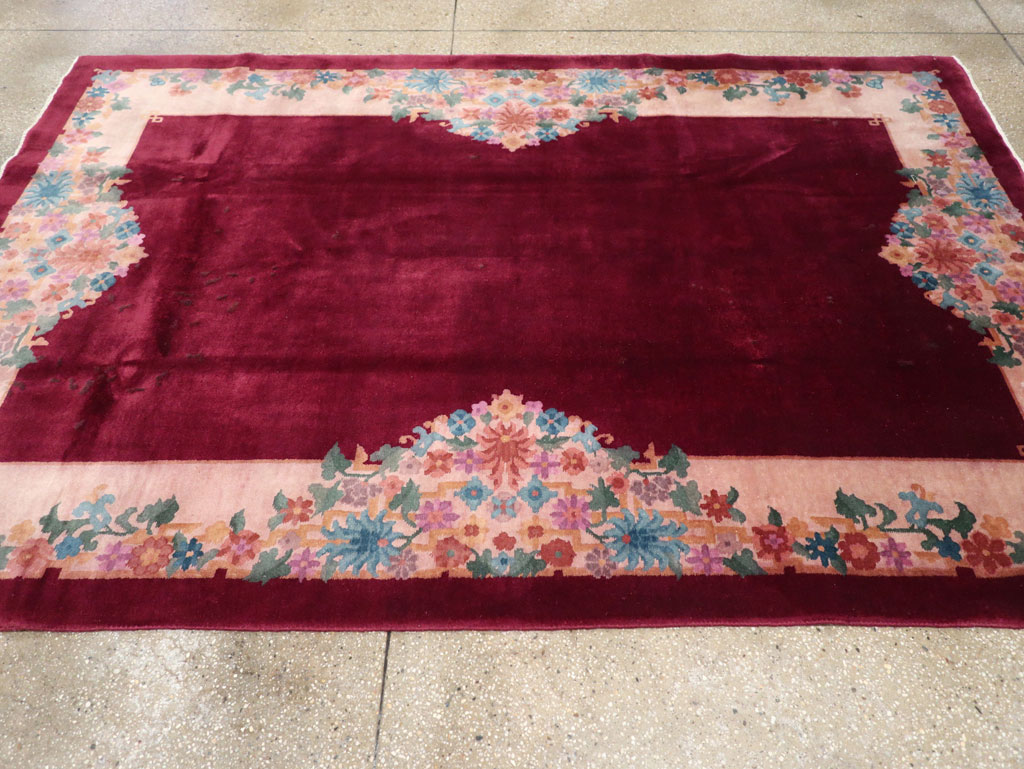 Vintage Chinese Art Deco Accent Rug, No.30267 - Gss