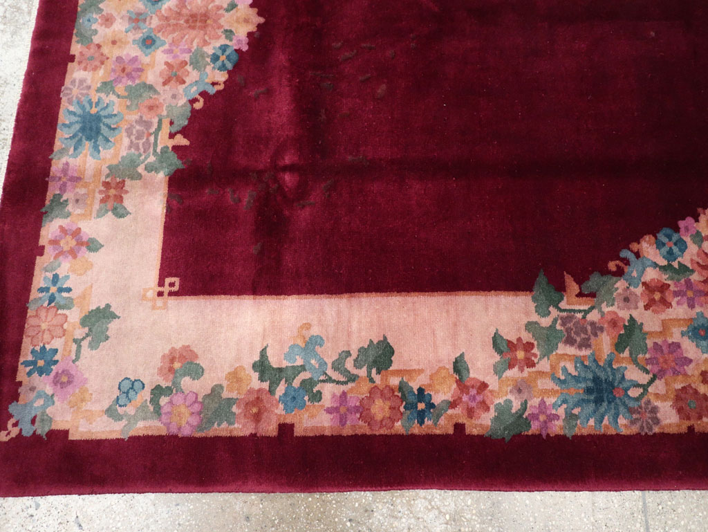 Vintage Chinese Art Deco Accent Rug, No.30267 - Gss