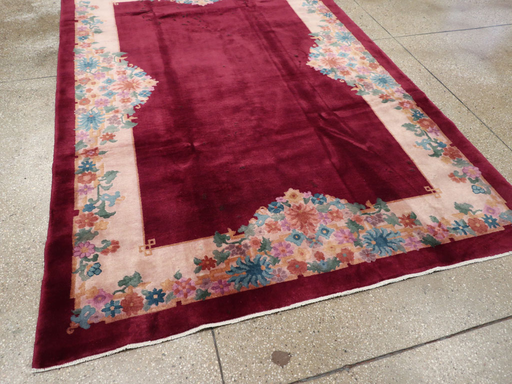 Vintage Chinese Art Deco Accent Rug, No.30267 - Gss