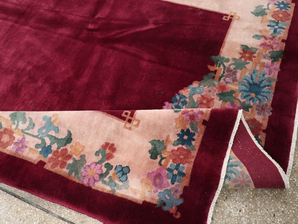 Vintage Chinese Art Deco Accent Rug, No.30267 - Gss