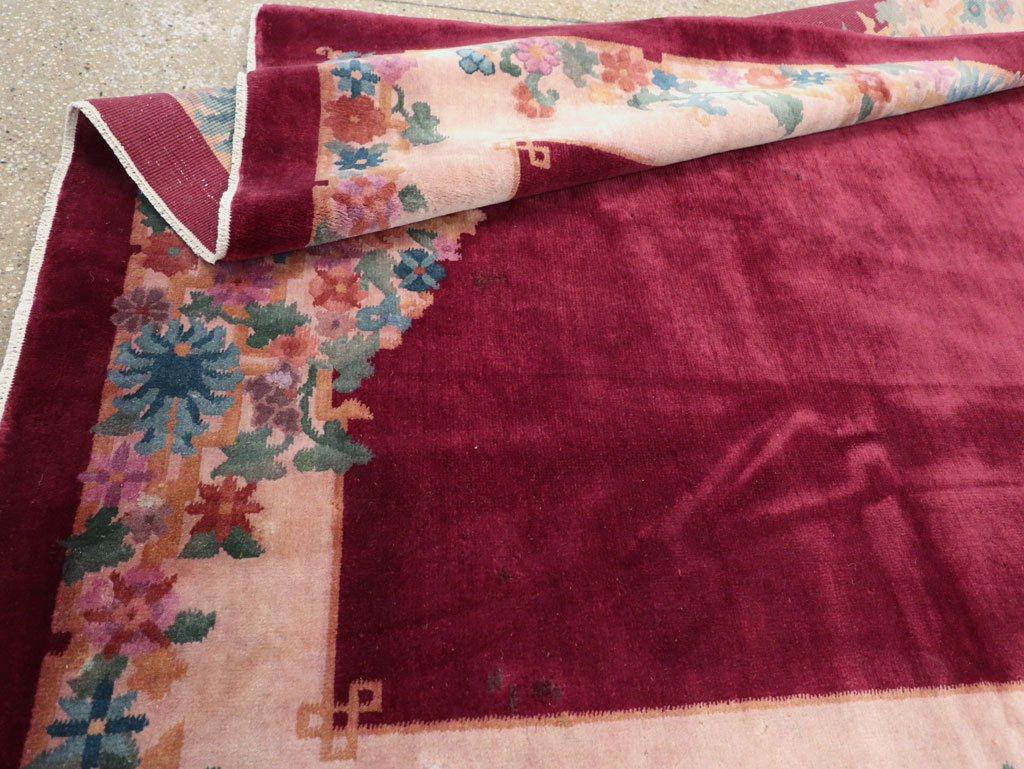 Vintage Chinese Art Deco Accent Rug, No.30267 - Gss