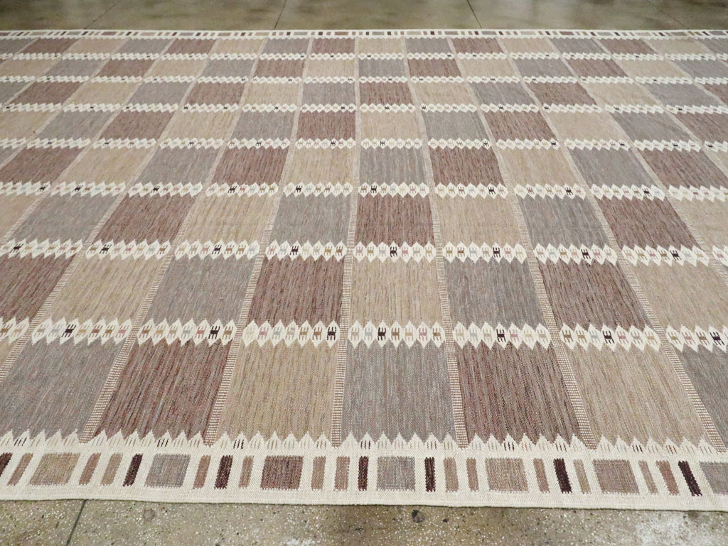 Modern Turkish Flatweave Kilim Oversize Carpet , No.30277 - Gss