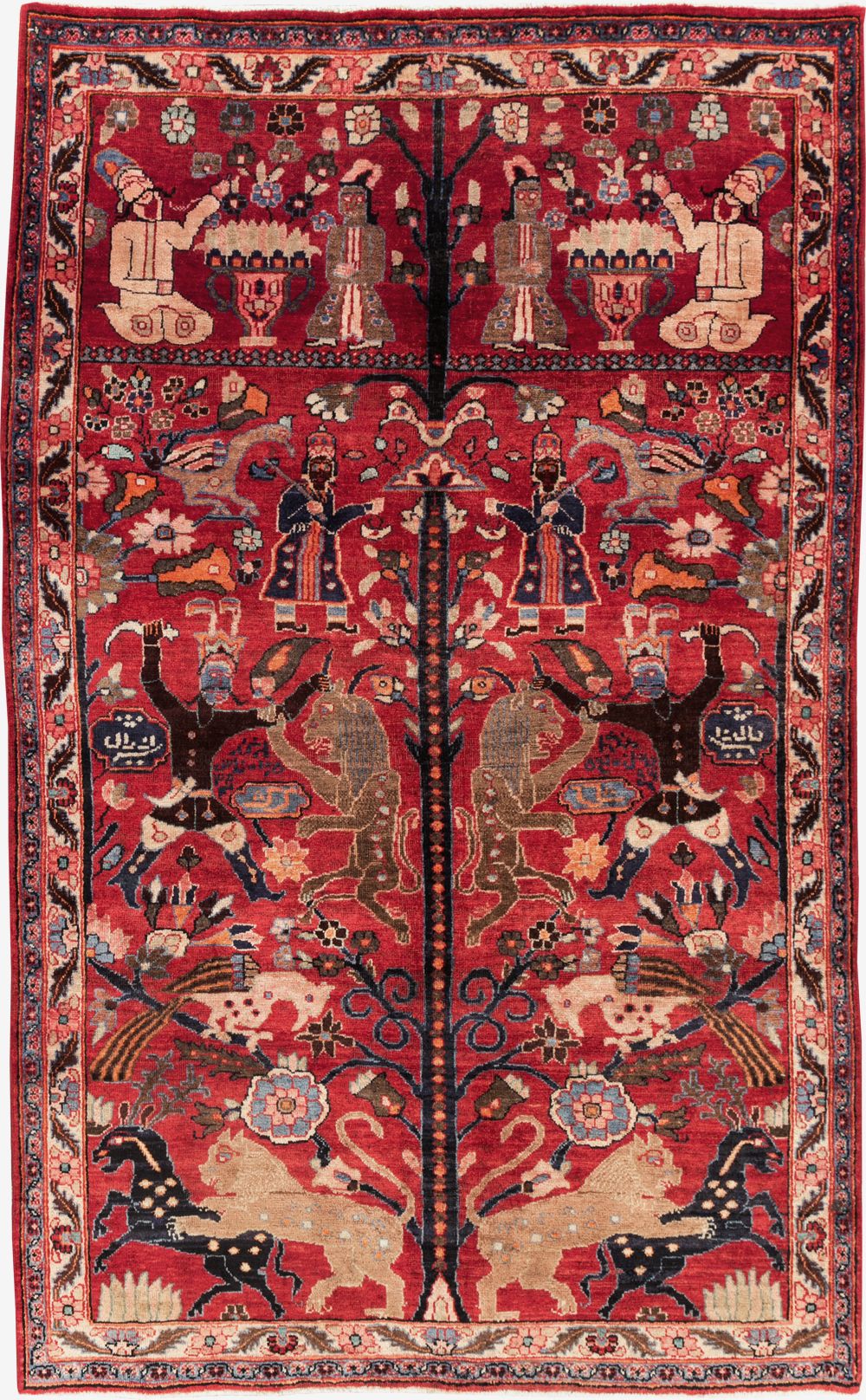 Vintage Persian Pictorial  Shiraz Rug, No.30285 - Gss