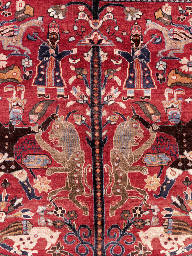 Vintage Persian Pictorial  Shiraz Rug, No.30285 - Gss