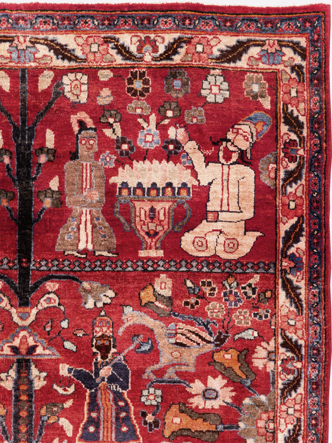 Vintage Persian Pictorial  Shiraz Rug, No.30285 - Gss