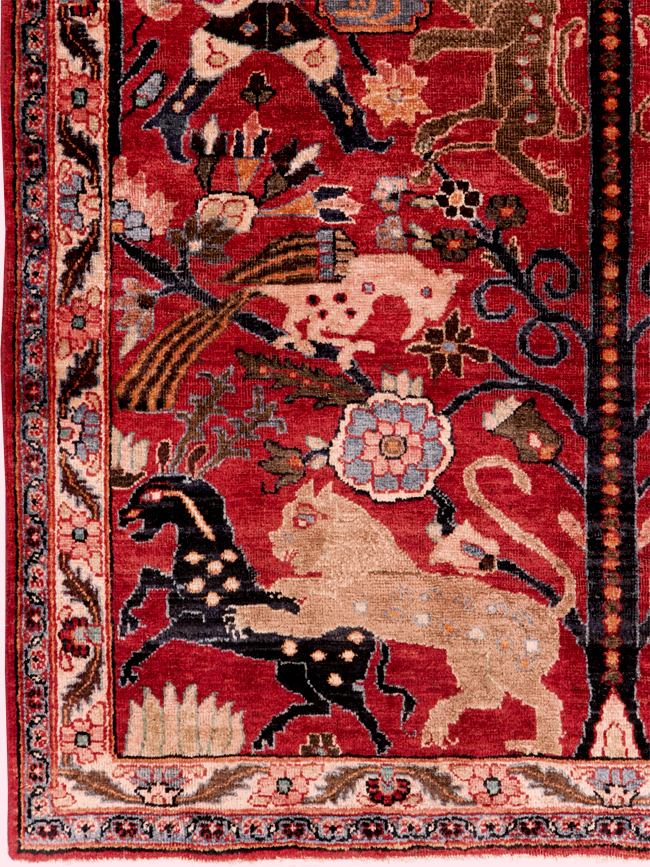 Vintage Persian Pictorial  Shiraz Rug, No.30285 - Gss