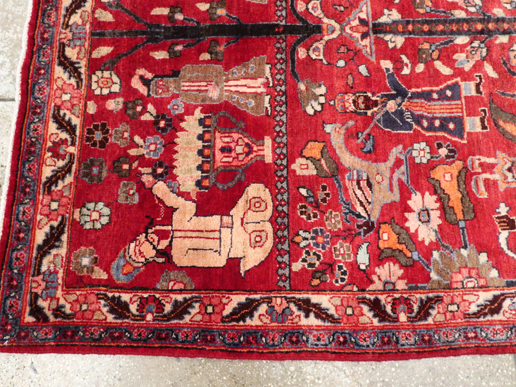 Vintage Persian Pictorial  Shiraz Rug, No.30285 - Gss