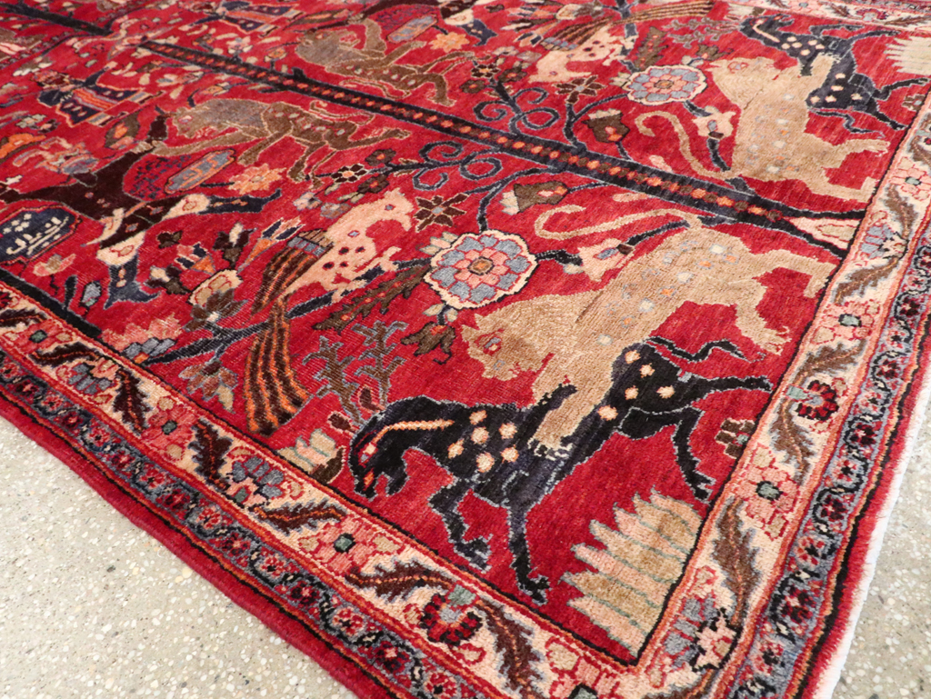 Vintage Persian Pictorial  Shiraz Rug, No.30285 - Gss