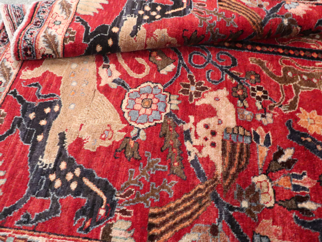 Vintage Persian Pictorial  Shiraz Rug, No.30285 - Gss