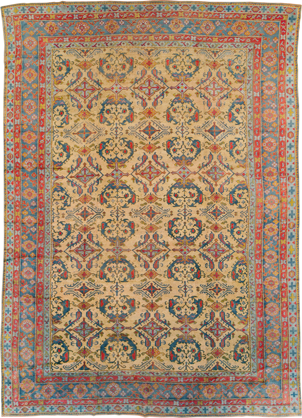 Antique Turkish Oushak Carpet, No.30294 - Gss