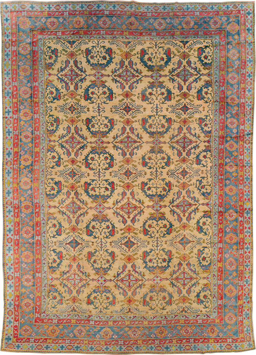 Antique Turkish Oushak Carpet, No.30294 - Gss