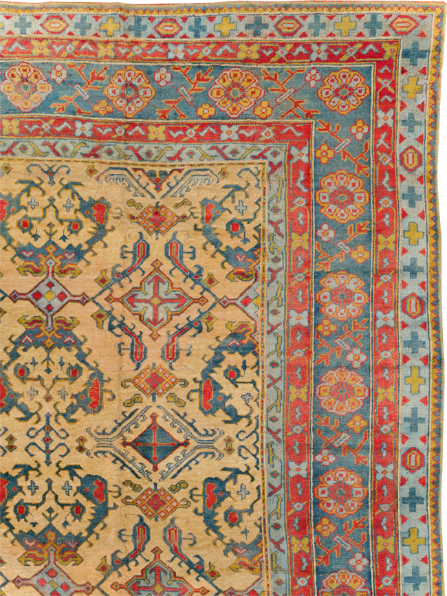 Antique Turkish Oushak Carpet, No.30294 - Gss