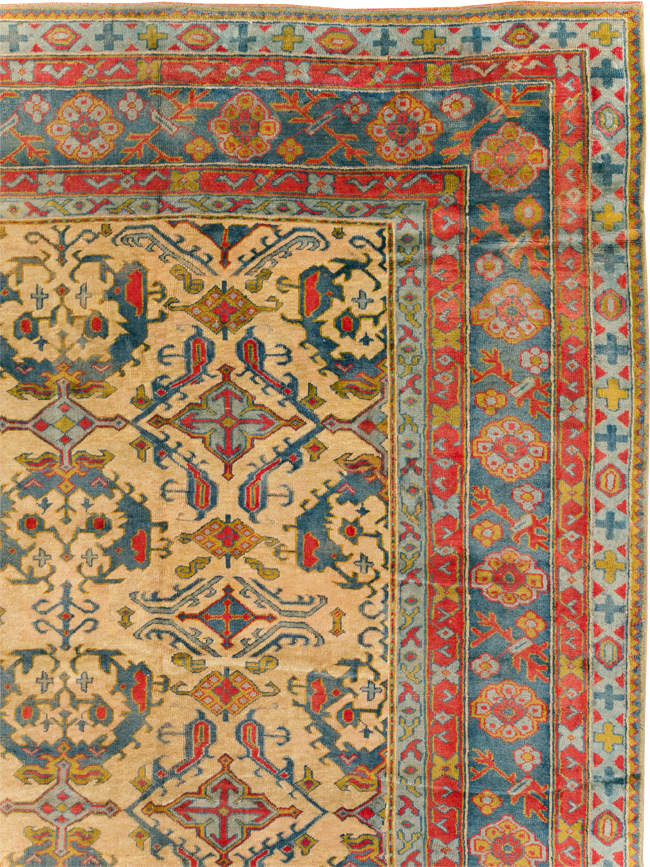 Antique Turkish Oushak Carpet, No.30294 - Gss