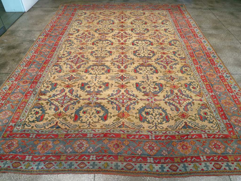 Antique Turkish Oushak Carpet, No.30294 - Gss