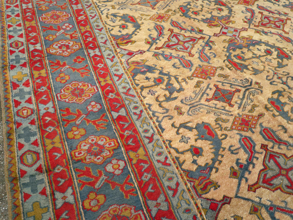 Antique Turkish Oushak Carpet, No.30294 - Gss