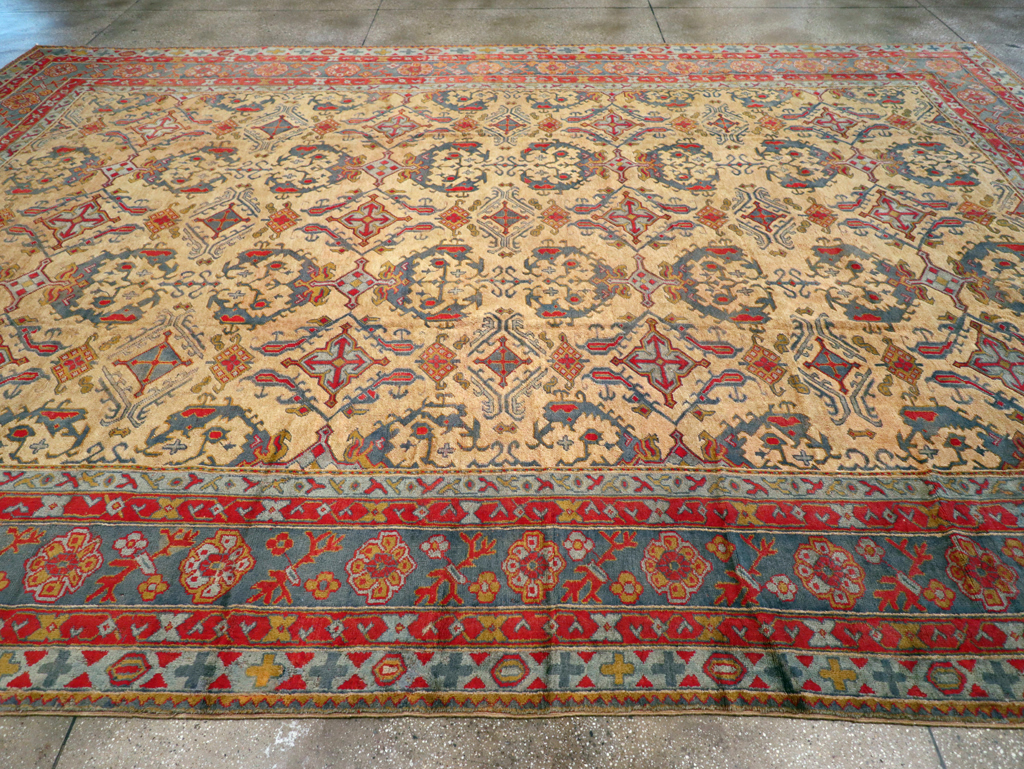 Antique Turkish Oushak Carpet, No.30294 - Gss