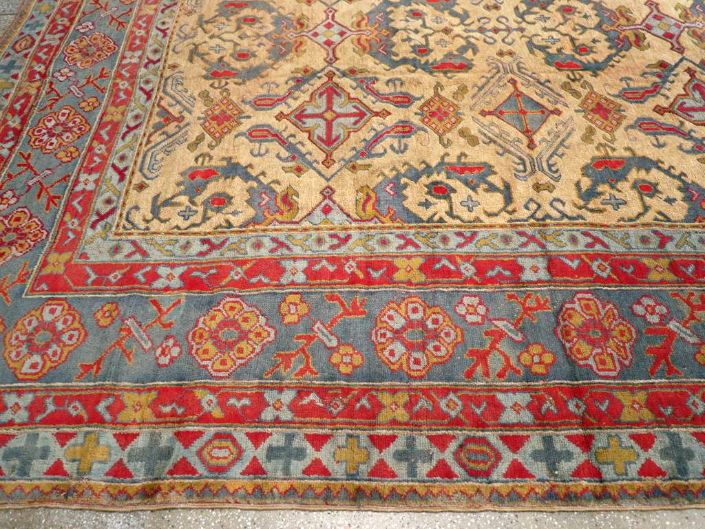 Antique Turkish Oushak Carpet, No.30294 - Gss