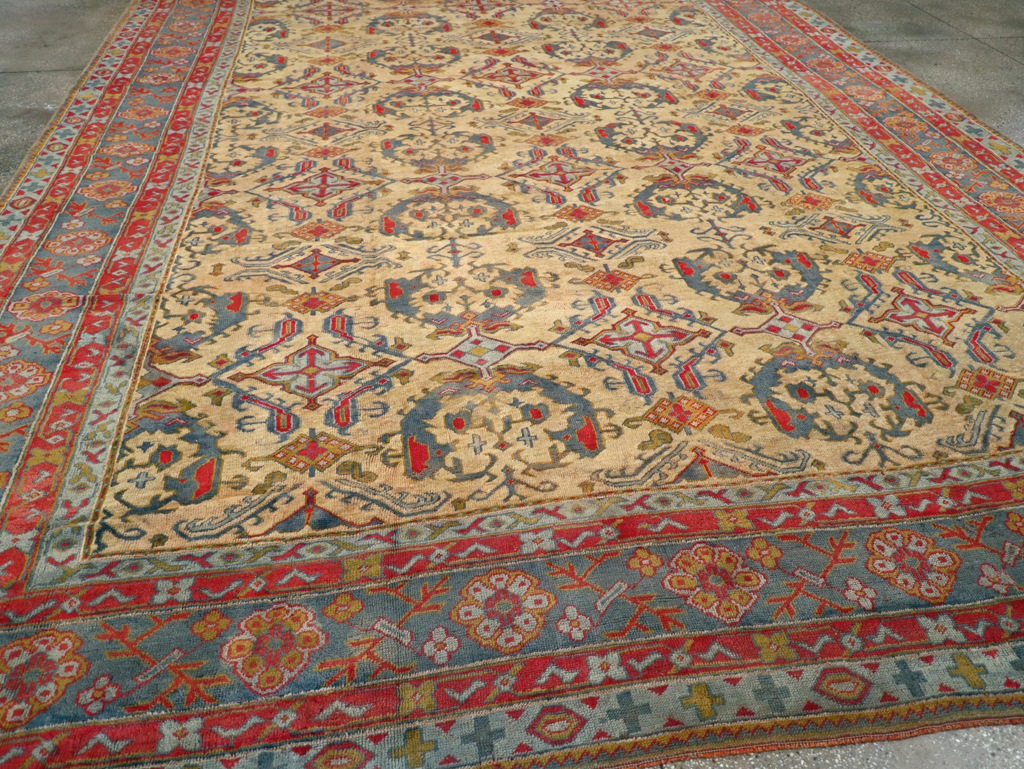 Antique Turkish Oushak Carpet, No.30294 - Gss