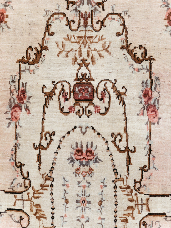 French Inspired Vintage Turkish Anatolian Small Room Size Carpet, No.30295 - Gss