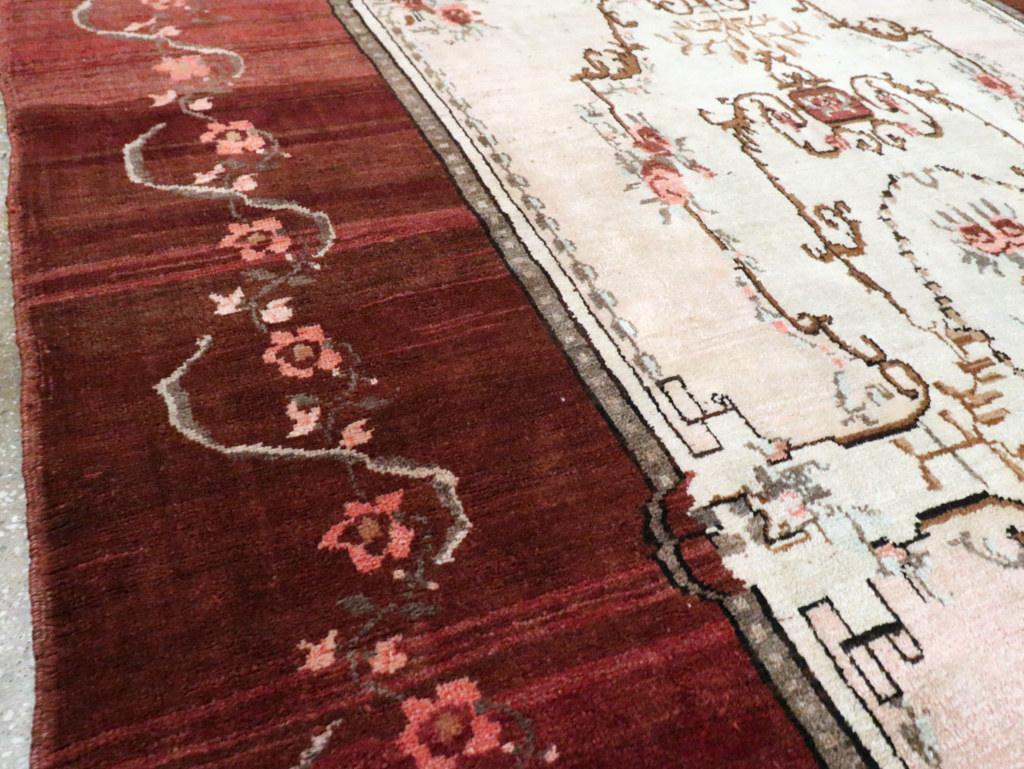 French Inspired Vintage Turkish Anatolian Small Room Size Carpet, No.30295 - Gss