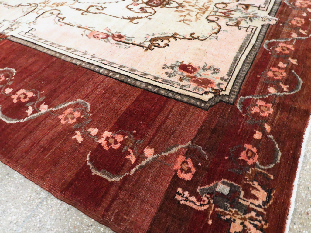 French Inspired Vintage Turkish Anatolian Small Room Size Carpet, No.30295 - Gss