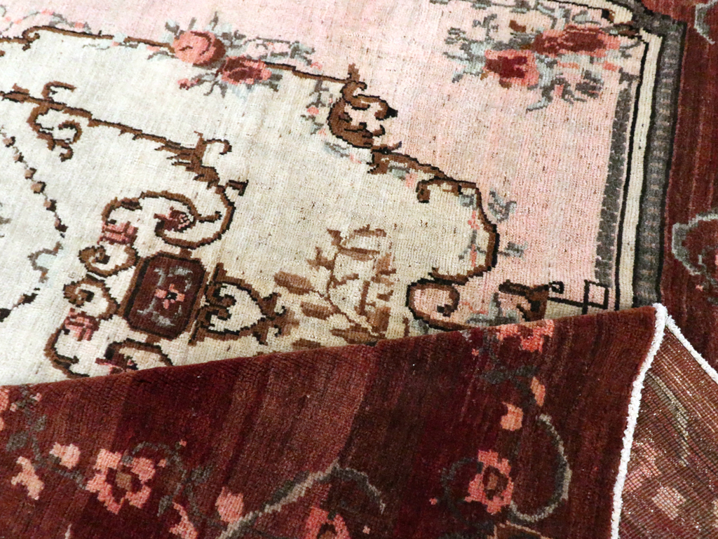 French Inspired Vintage Turkish Anatolian Small Room Size Carpet, No.30295 - Gss