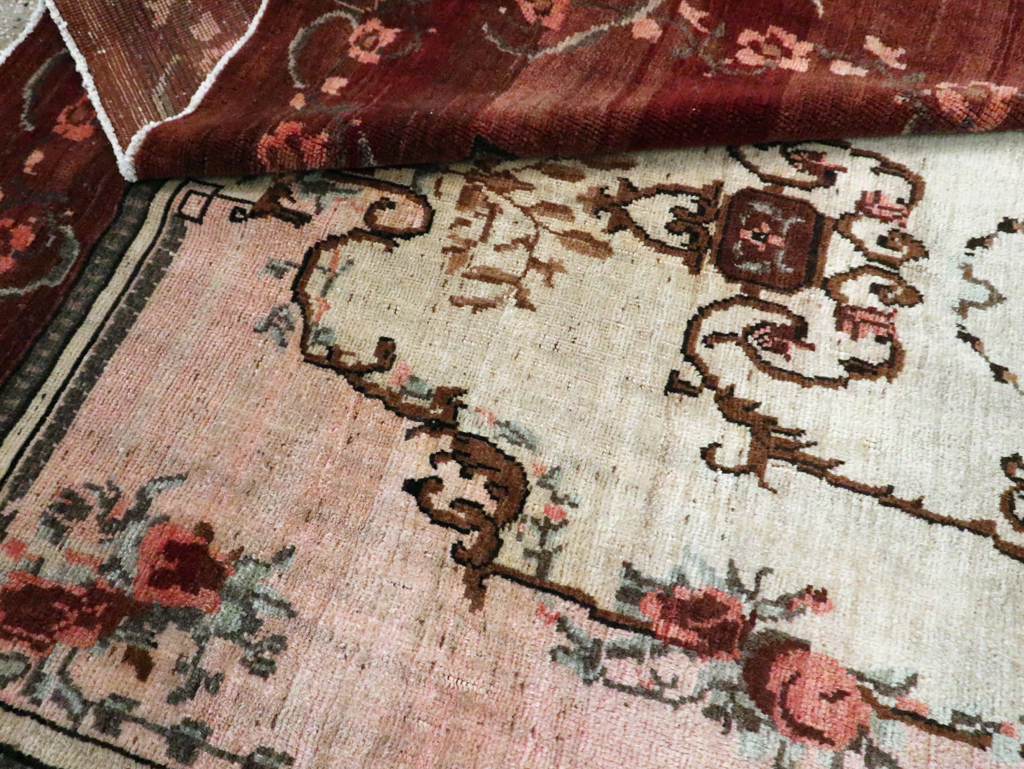 French Inspired Vintage Turkish Anatolian Small Room Size Carpet, No.30295 - Gss