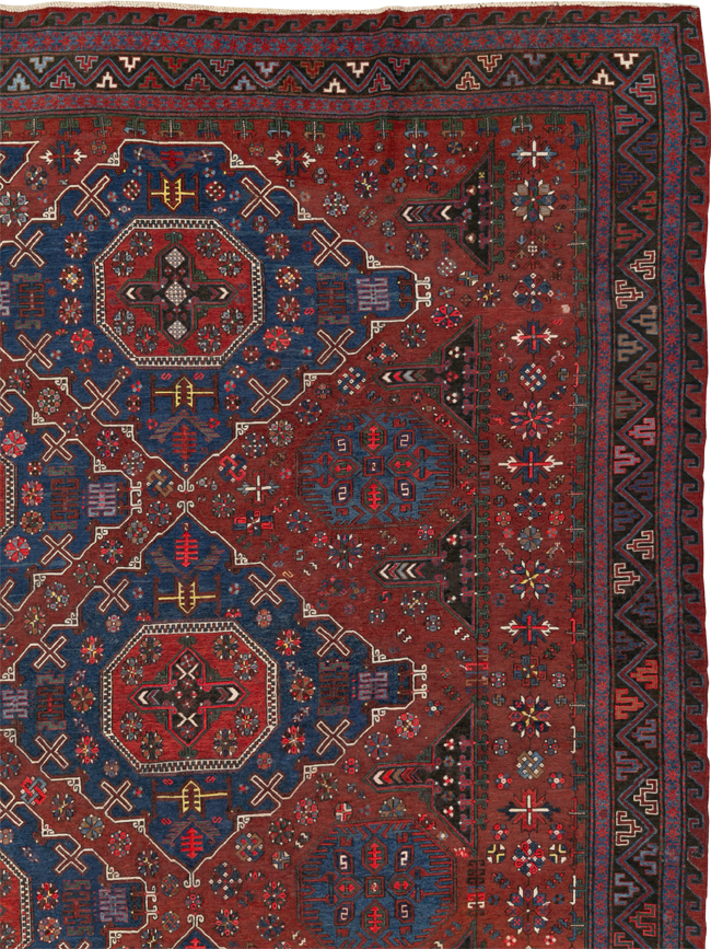Antique Central Asian Soumak Flatweave Large Carpet, No.30298 - Gss