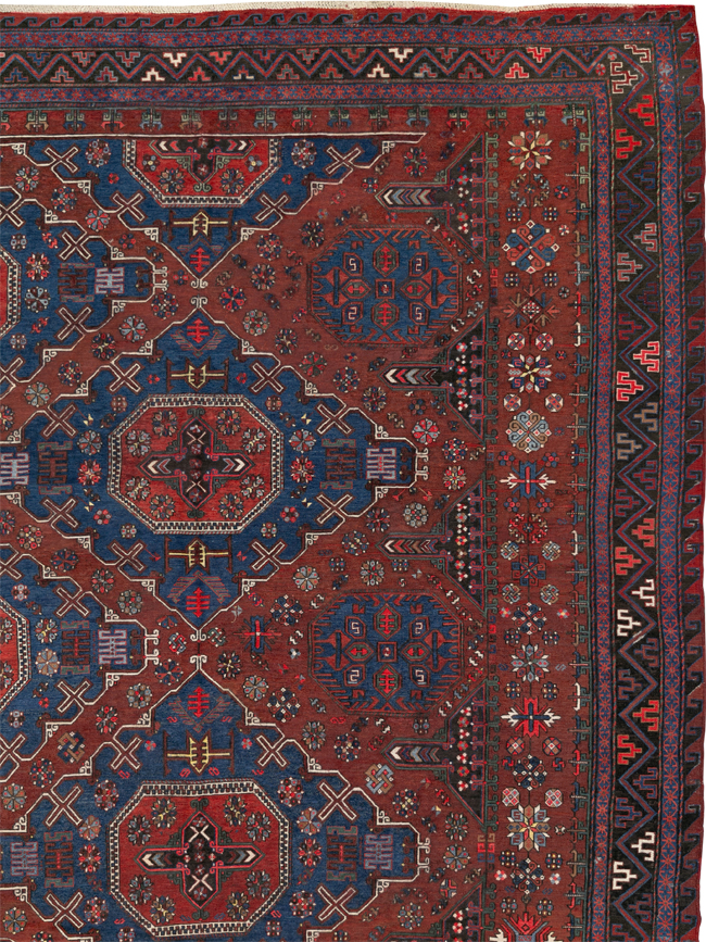 Antique Central Asian Soumak Flatweave Large Carpet, No.30298 - Gss