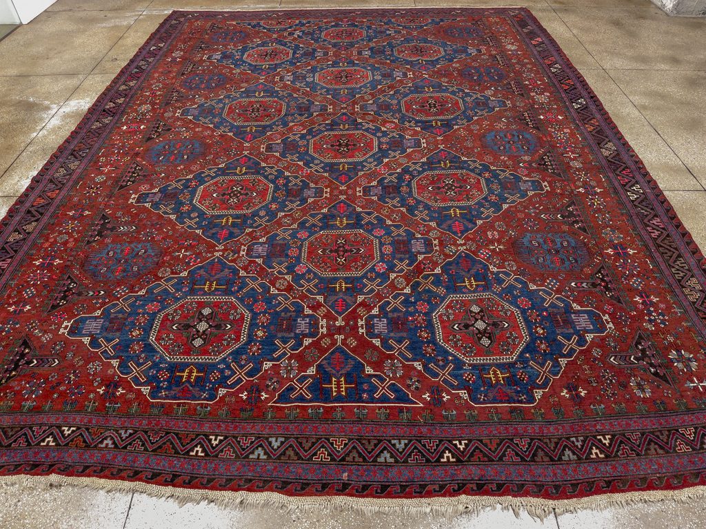 Antique Central Asian Soumak Flatweave Large Carpet, No.30298 - Gss