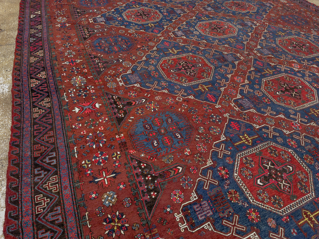 Antique Central Asian Soumak Flatweave Large Carpet, No.30298 - Gss