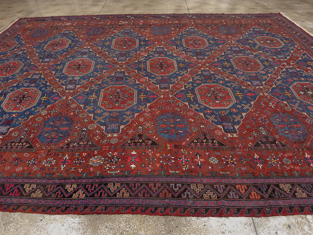 Antique Central Asian Soumak Flatweave Large Carpet, No.30298 - Gss