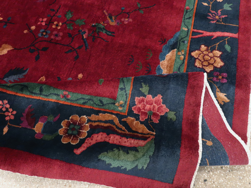 Vintage Chinese Art Deco Accent Rug, No.30308 - Gss