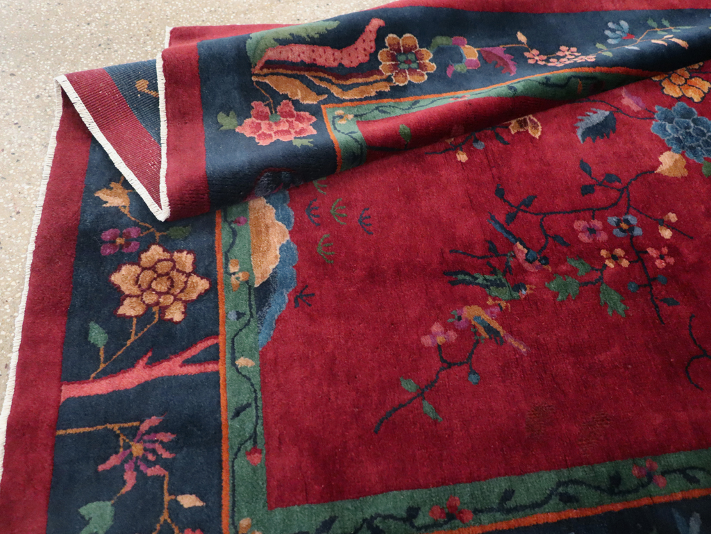 Vintage Chinese Art Deco Accent Rug, No.30308 - Gss