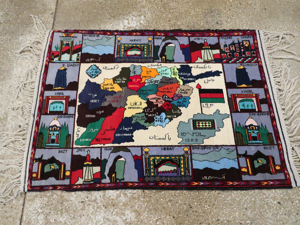 Vintage Turkish Pictorial Map Rug, No.30312 - Gss