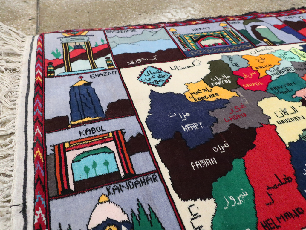 Vintage Turkish Pictorial Map Rug, No.30312 - Gss