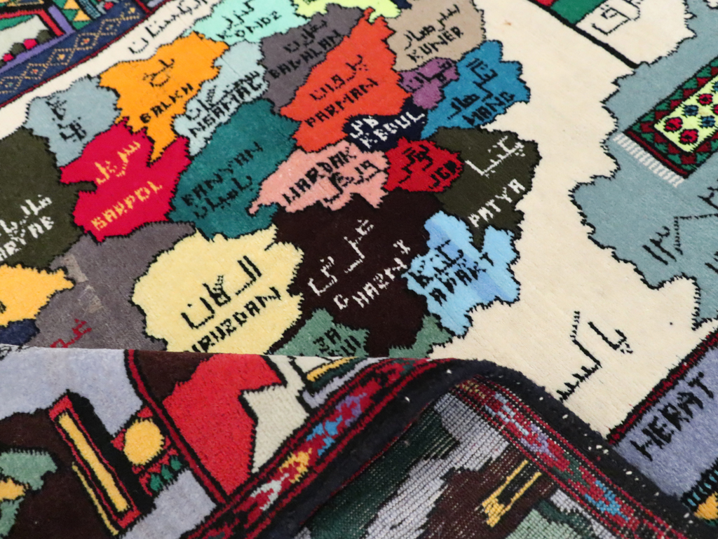 Vintage Turkish Pictorial Map Rug, No.30312 - Gss