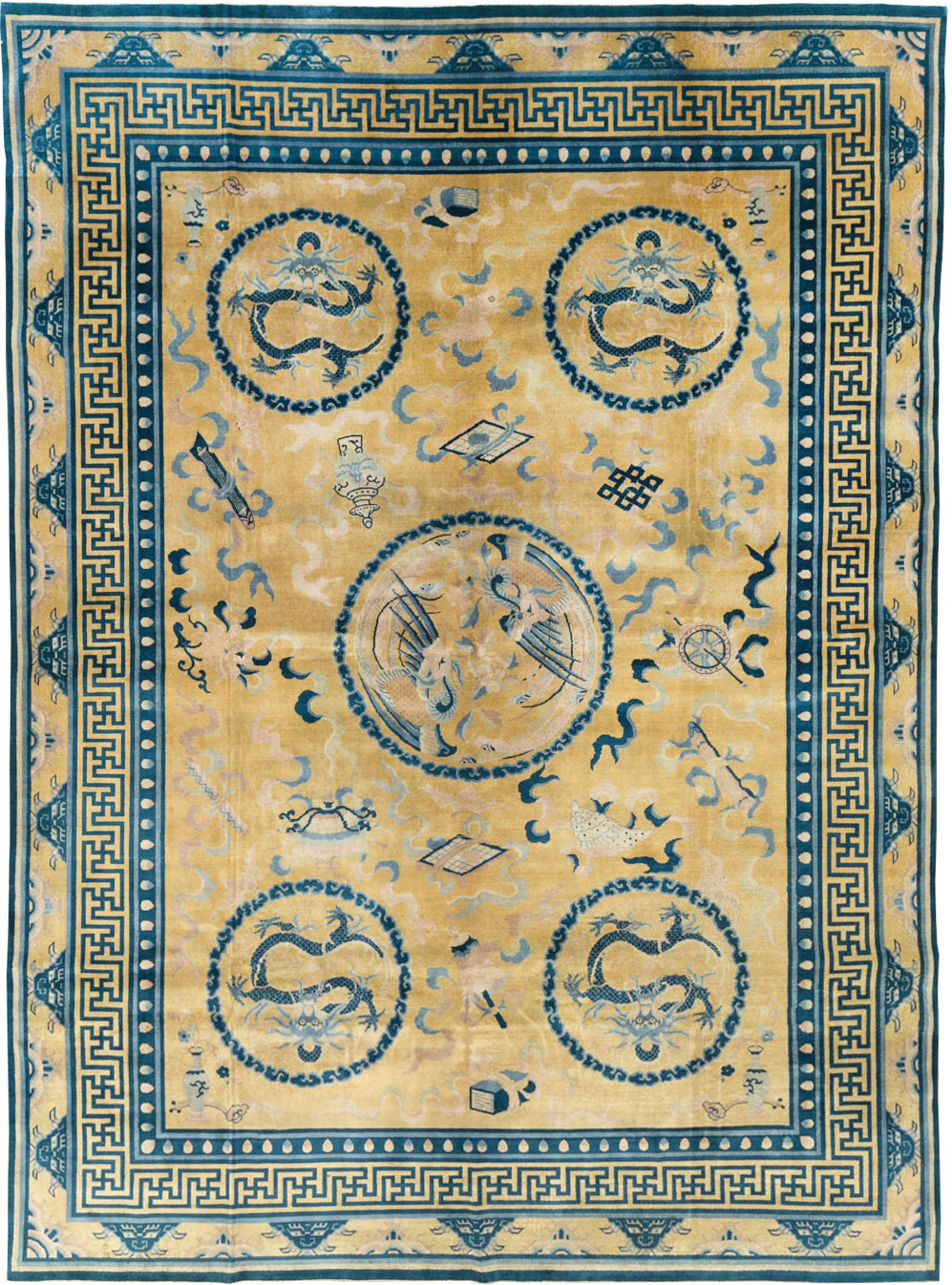 Antique Chinese Dragon Peking Large Room Size Carpet, No.30321 - Gss